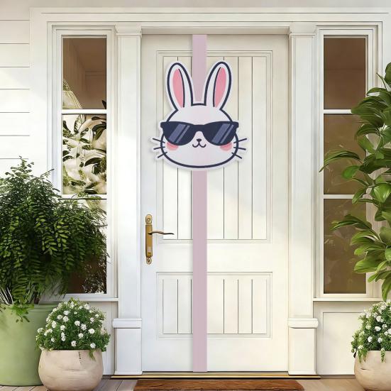 Osterhase Türrahmen Dekoration Cartoon Hase & Schleifen für Küchenschränke Schrank & Wandbehang Niedliches Feiertagsheim