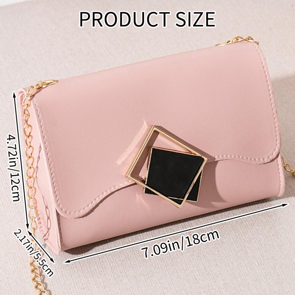 Square Buckle Ladies Shoulder Bag PU Leather Small Handbag(Green)