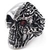 Zubehör Halbseite Brennend Einäugiges Totenkopf Set mit Zirkon Herren Dominanter Handring
