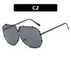 Fashion Metal One-Piece Sunglasses V Large Frame Sunglasses Sunglasses