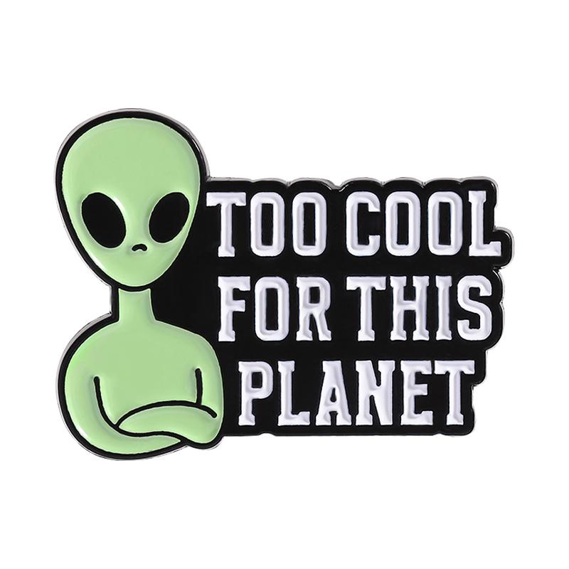 Cartoon Alien Creatures Enamel Pin Science Fictio Spaceship UFO Green Monster Brooches Lapel Badge Jewelry Gifts For Friends