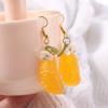 Leaf Fruit Ear Jewelry Simulated Fruits Y2K Handmade Earrings Orange Sliced Earrings  Hipster
