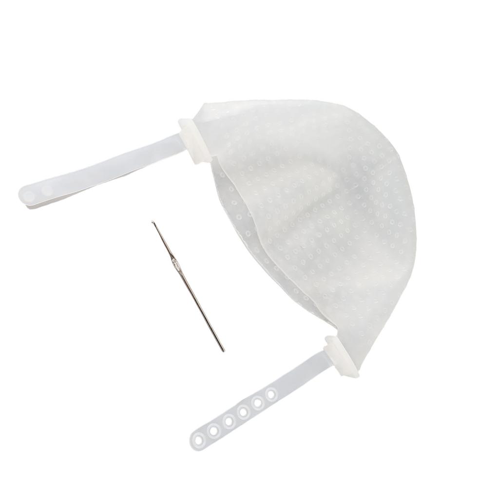 Hair Coloring Highlighting Hat Silicone Reusable DIY Hair Dyeing Hat Tool for Beauty Salon White
