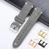 Suede Leather Watch Strap 18mm 20mm 22mm Grey Vintage Band Soft Replacement Wristband Handmade Stitching Watchband Universal