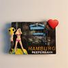 Germany hamburg Reeperbahn 3D Stereoscopic Tourism souvenirs Resin painting Decoration home Refrigerator magnets