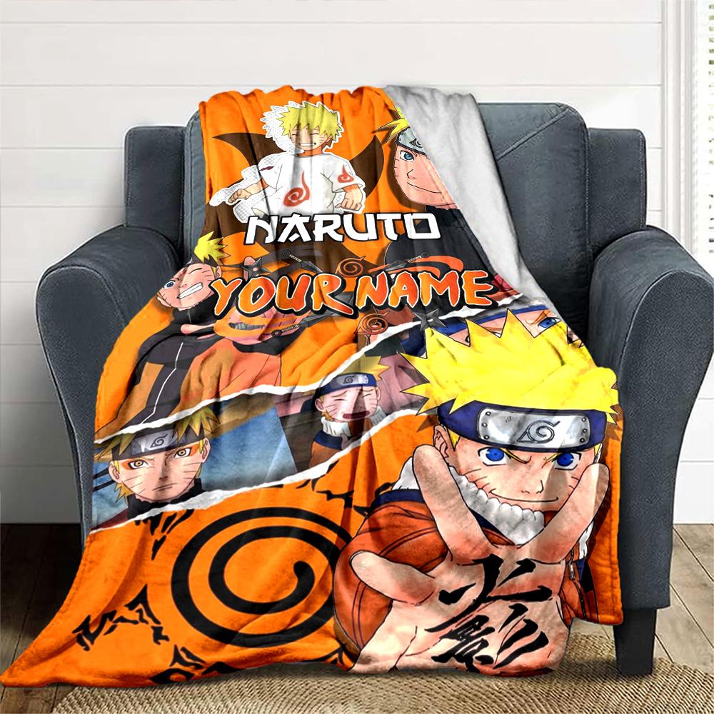 Naruto Character Personalized Name Blanket Multi-purpose Personalized Blanket Durable Comfort Throw For Living Room Office Office Chair Seaside
