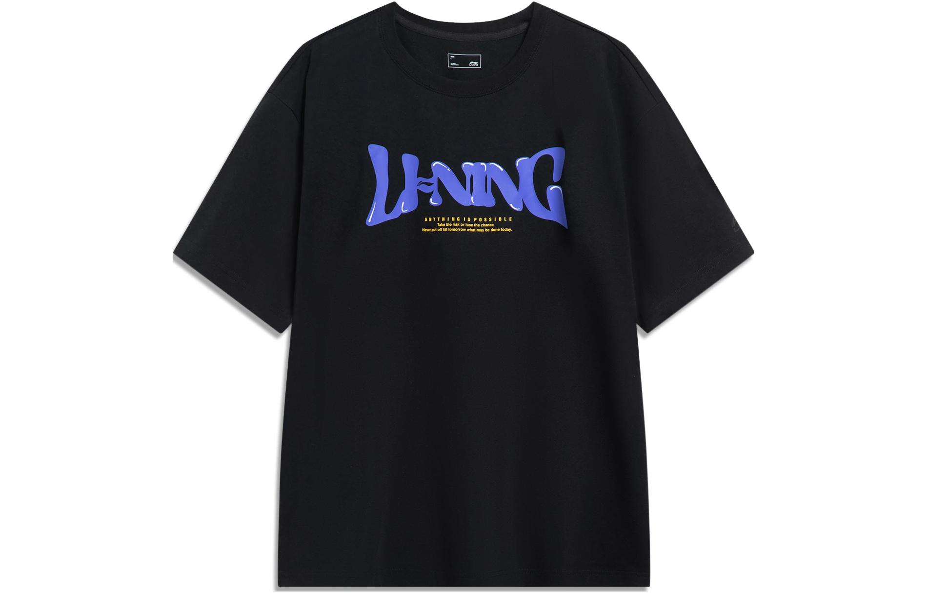 Li Ning Sports Fashion Collection T Shirt Men s Black AHST761-1 S
