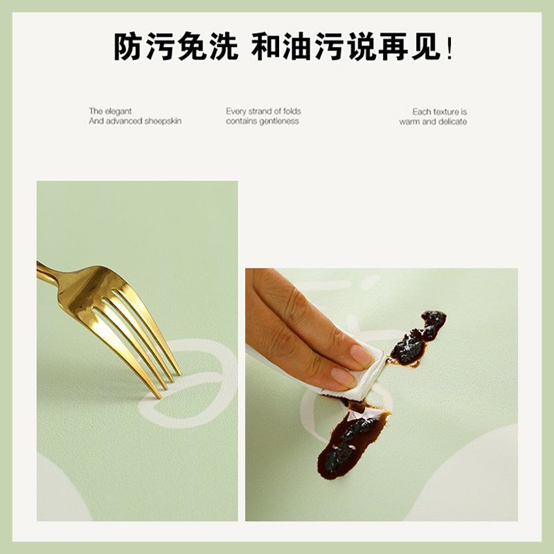 Oval Rectangular Universal Table Waterproof Tablecloth  Green Oil Proof Pvc Table Cover  Dining Table Cover Coffee Shop Decor