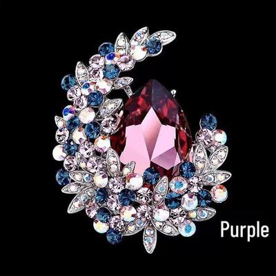 Retro Luxury Crystal Brooch for Women's Fashion Coats and Shawls