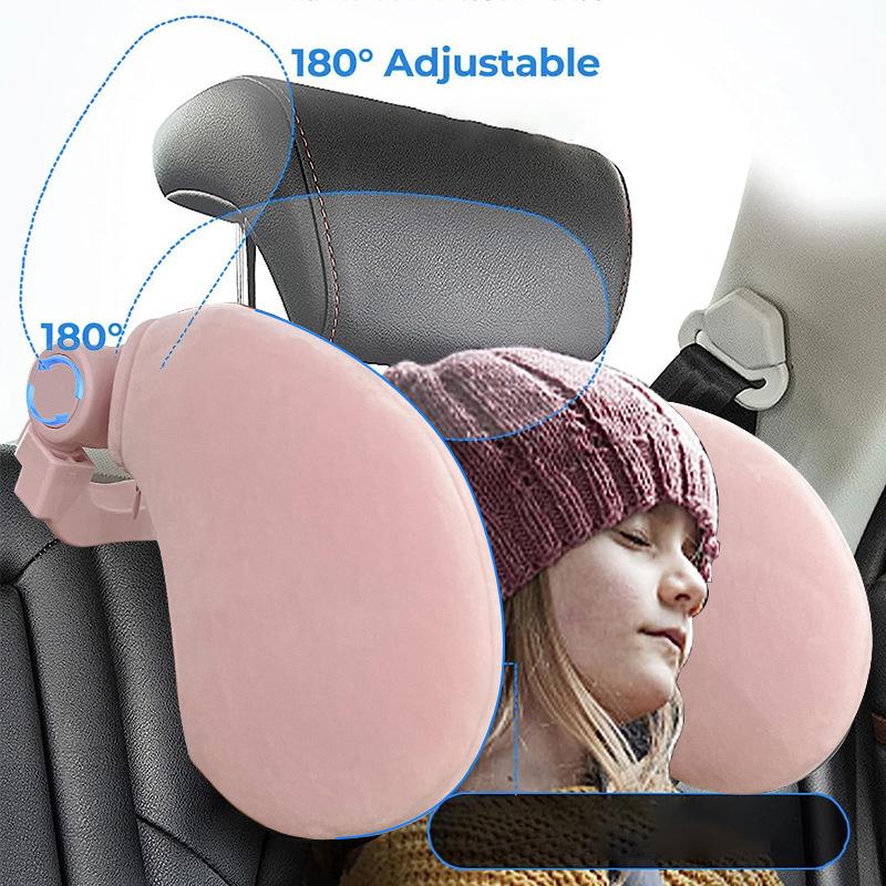 

CARFU AC-410 Plush Headrest Pillow Cushion Adjustable Car Seat Sleep Side Support Black