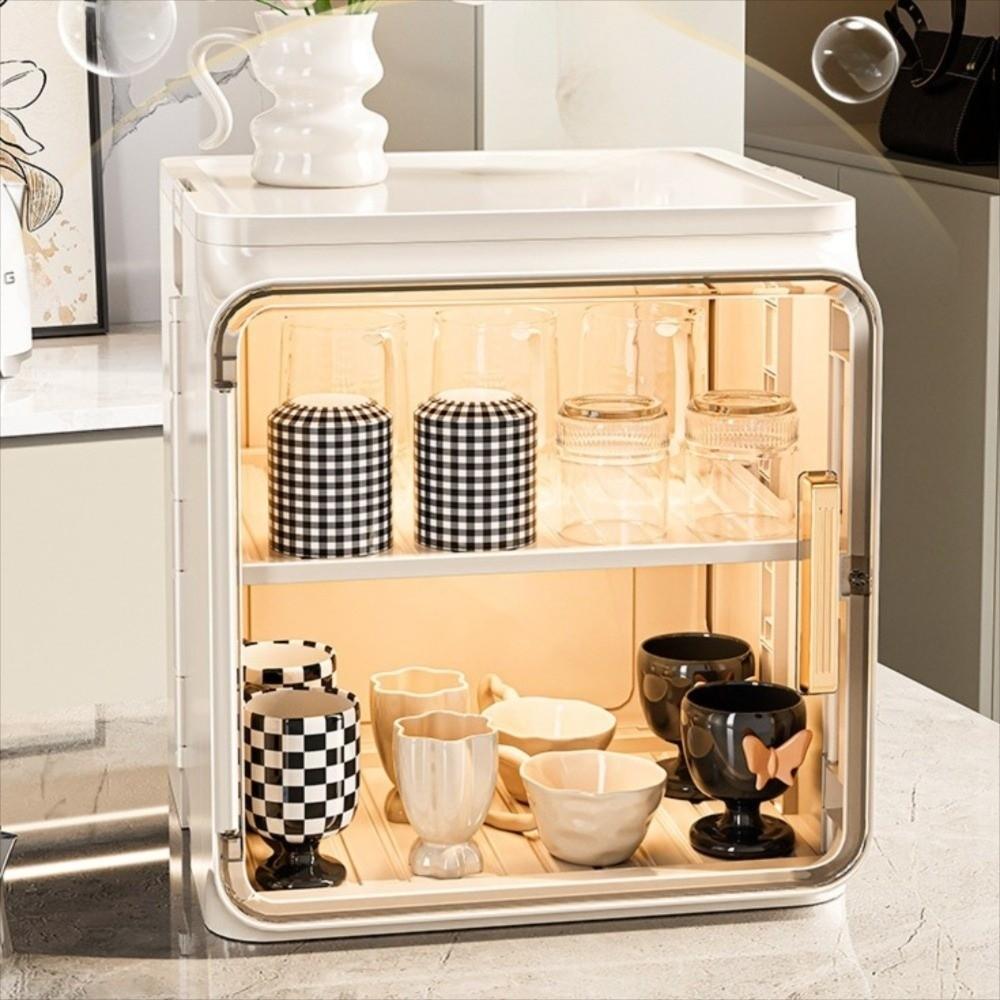 Cabinet Kitchen Cupboard Multi functional Tea Set Storage Box Drain Cup Rack  Bathroom