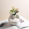 Nordic Geometric Ceramic Vase: Frosted Pottery Flower Arrangement Ornament