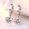 925 Silver Earrings Jewelry High Quality Retro Simple Pattern Purple White Zircon Earrings