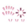 24PCS French Pink False Nails with White Tip Easy Effortless Application to Nails for Fingernail DIY Decoration