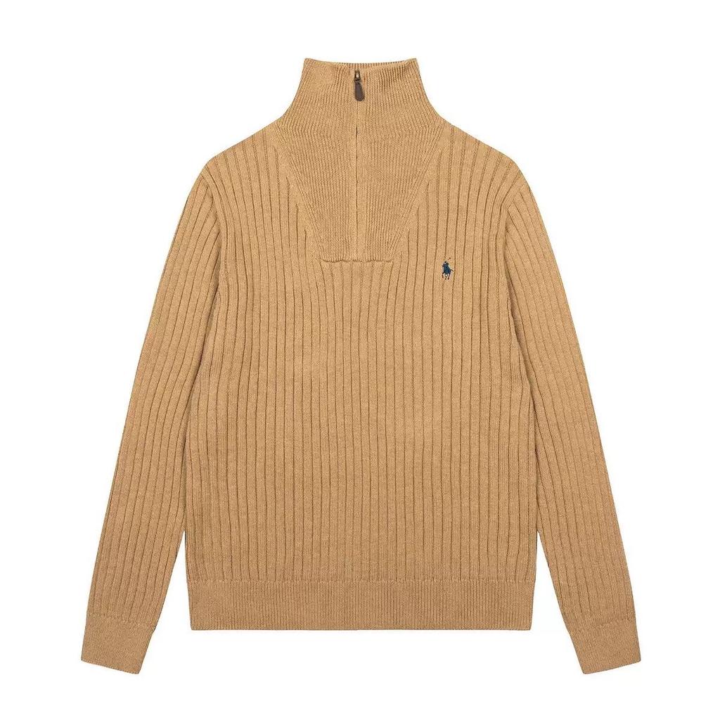 Long Sleeves Sweater Jacket Korean Embroidery Pullover Knitting Fashion Half Zipper Knitted Tops