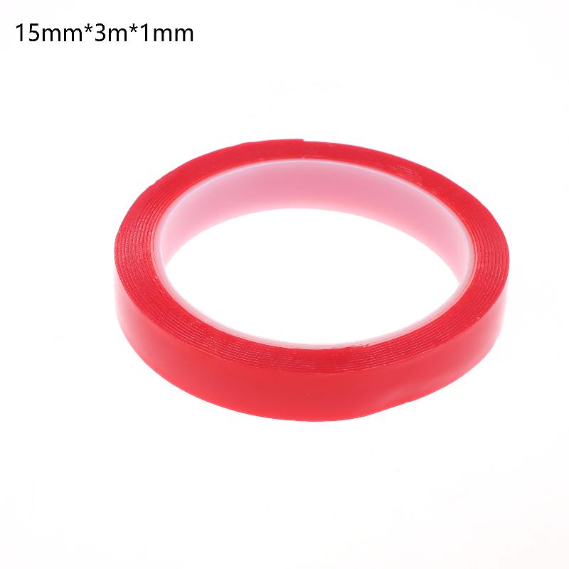 3Meter 10/20/30mm Width Transparent Tape Double Sided Tape Nano Tape Washable Adhesive Nano Traceless Sticker Glue Red
