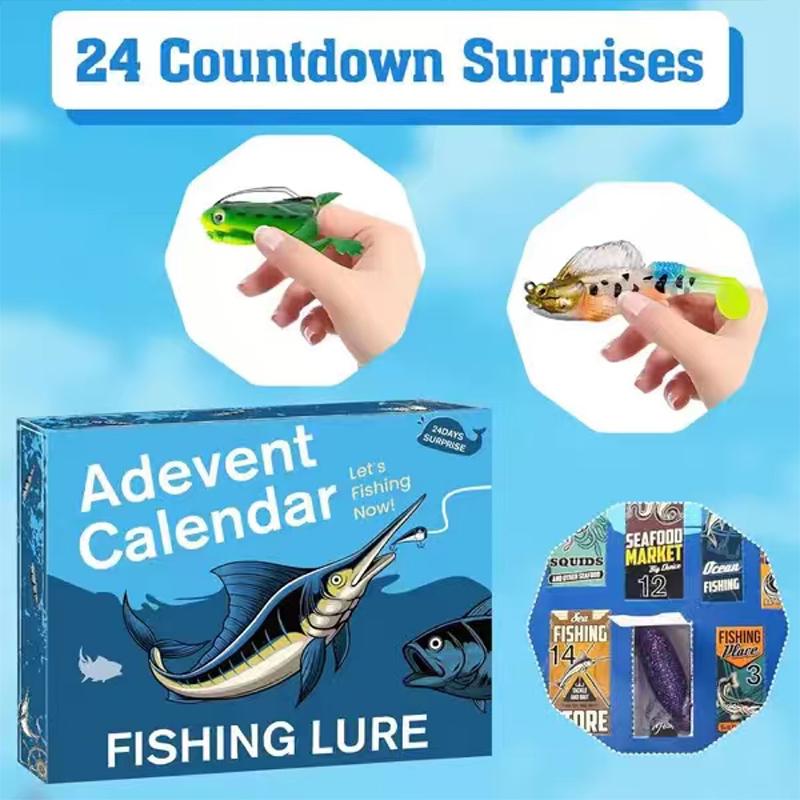 24 Days Lure Advent Calendar Fishing 2025 Advent Calendar Fishing Gifts Christmas Countdown Tackle Lures Gifts Fisherman Adult