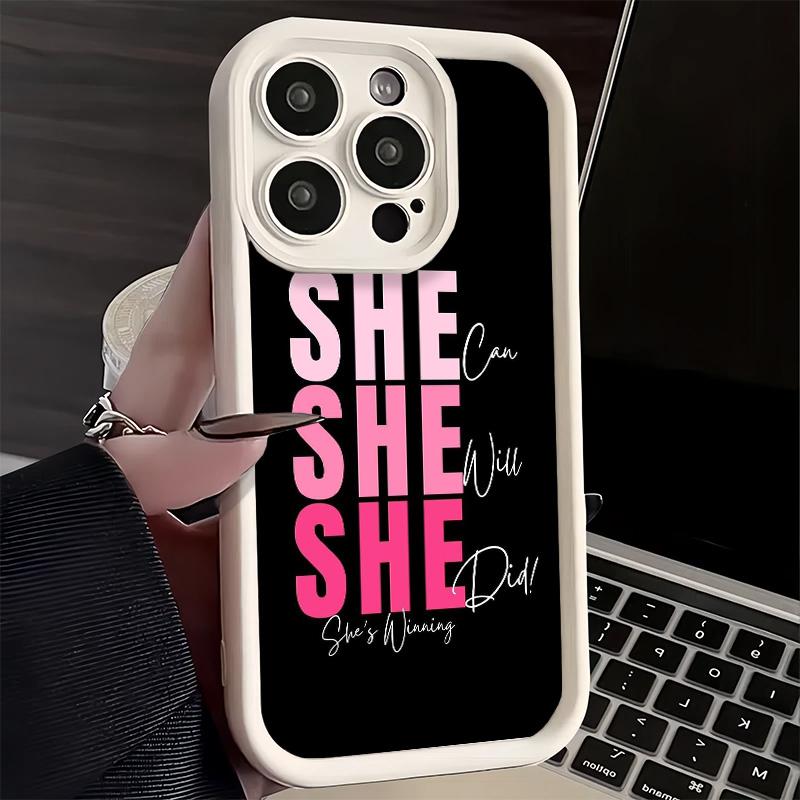 Phone Case for iPhone 17 Air 16E 15 16 Pro Max Girl Boss Lady Pink Cover 14 Plus 13 12 Mini Soft Shell Silicone Fundas