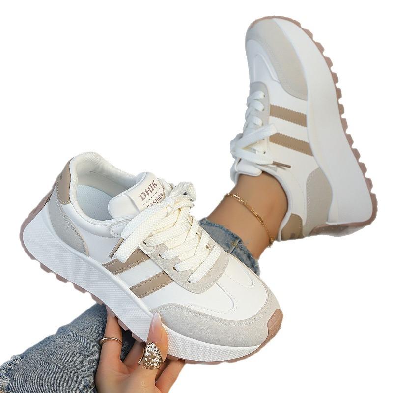Platform Casual Sports Shoes for Women, New Style, with Built-in Height Increase, Lace-up Design Devotion