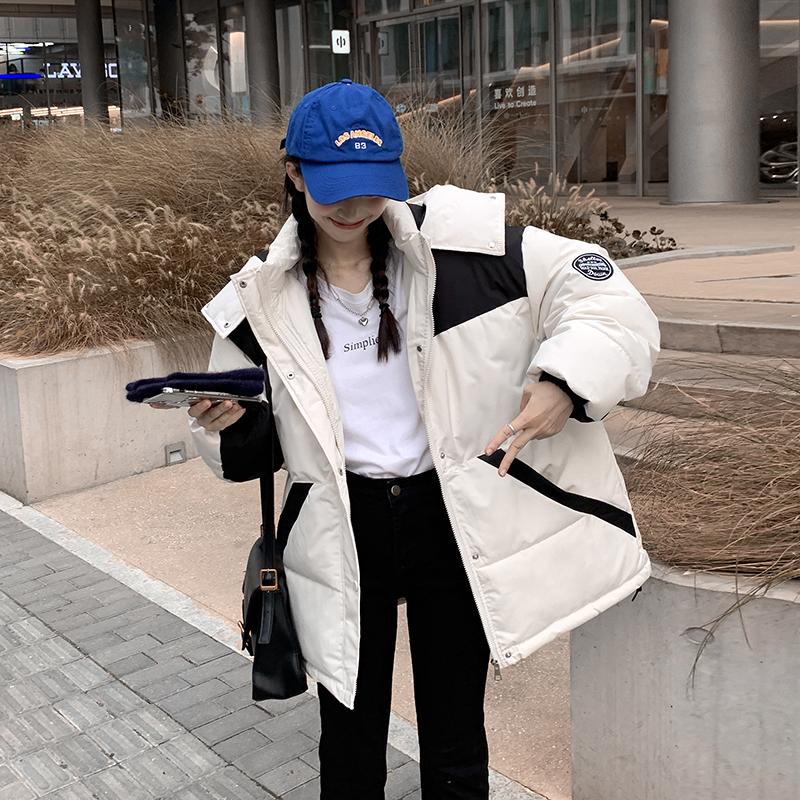 Winter Mode Lose Frauen Brot Daunenjacke Paar Liebhaber Parka mit Kapuze Kleidung Rosa