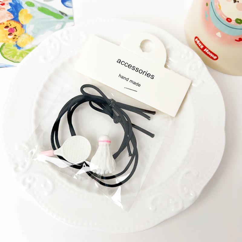 Fun Badminton Rackets Rubber Bands Hair Ties Cute High-elasticity Ponytails Girlish Hair Bands and Hair Accessories
