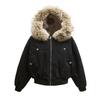 Autumn and Winter Women's Jackets Fur Collar Parkas Coat Vintage Thicken Fleece Warm Jackets Streetwear Harajuku Hip Hop Padded Jackets Outwear