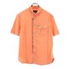 Short Sleeve Full Zip Button Down Shirt S Orange Series Men's Used