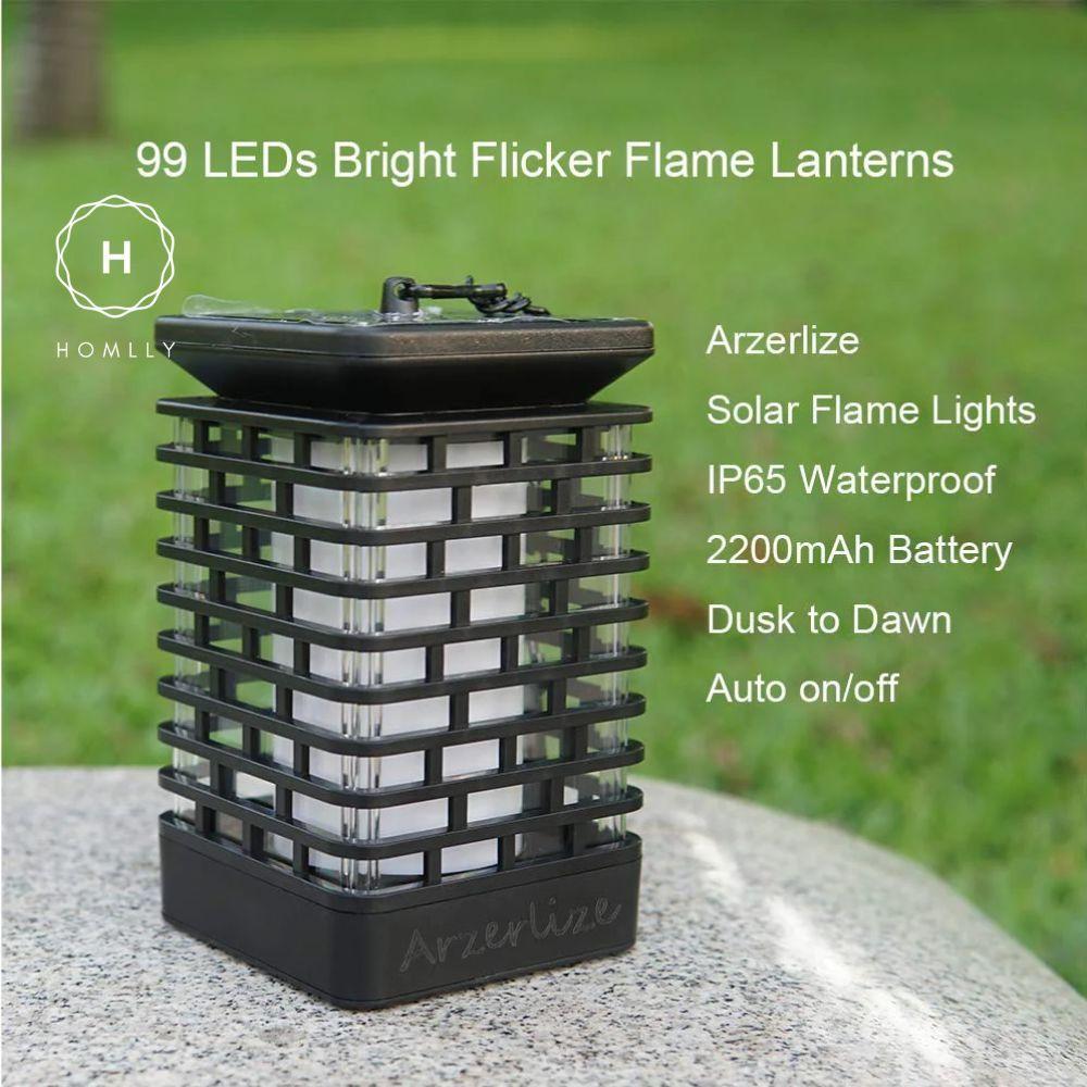 HOMLLY Outdoor Solar Lantern Lamp (Real Flame Mode)