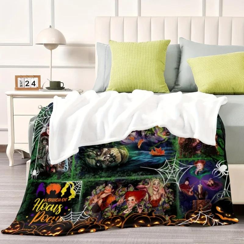 Hocus Pocus Blanket Hocus Pocus Cartoon Movie Characters Theme Blanket -Ideal Movie Theme Gift Decor For Home Living Room Bed