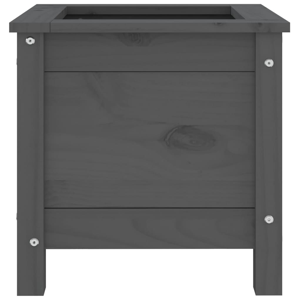 Plant Pot Gray 40x40x39 Cm Solid Pine Wood