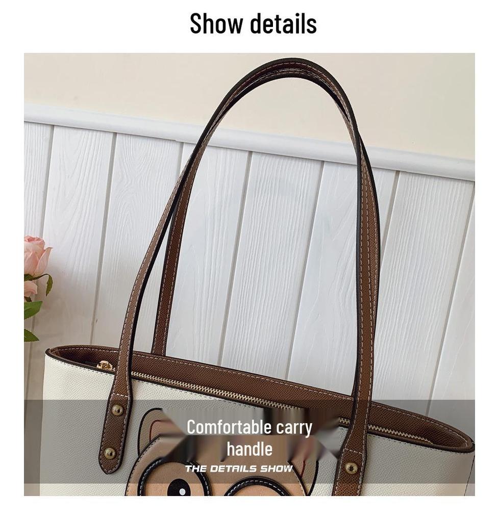 Trendy Luxury Cartoon Tote: Cute Street-Style Shoulder Handbag for Women