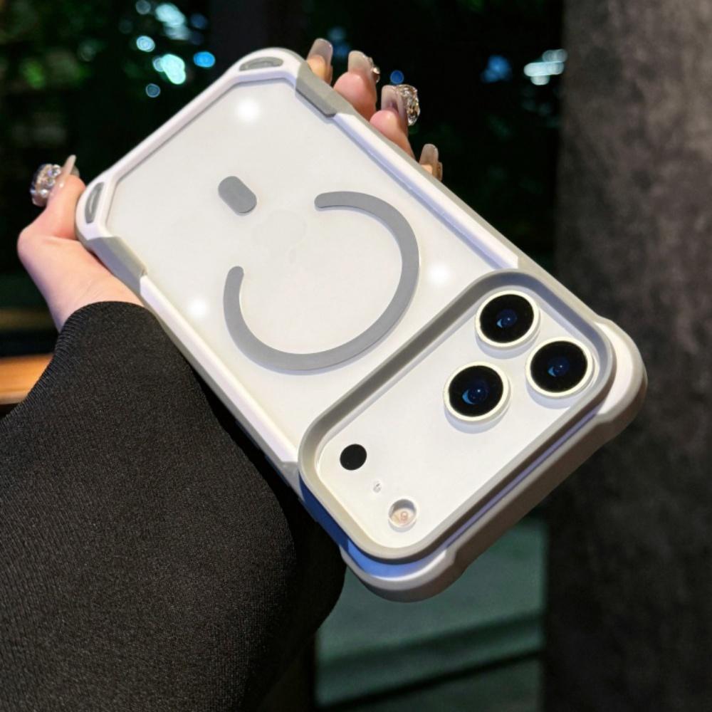 Luxury Contrast-Colors Armor ForMagsafe Case ForiPhone 17 Air 16 15 14 13 12 11 Pro Max Plus Hard Clear Mganetic Acrylic Cover