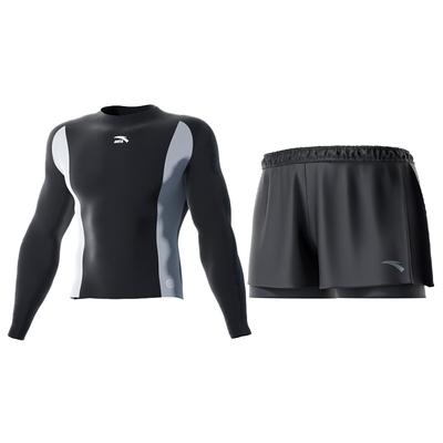 Sports Trendy Slim Fit Comfortable Breathable Swimwear Set Men Swimwear Black 9824232415