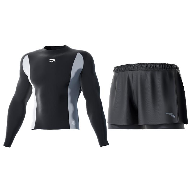 

Anta Sports Модный облегающий удобный дышащий купальный костюм мужской черный 9824232415 L