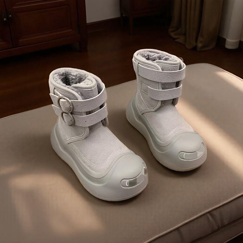 Thick-soled snow boots women's new winter big-headed cotton boots warm, piled, thickened and heightened snow cotton shoes