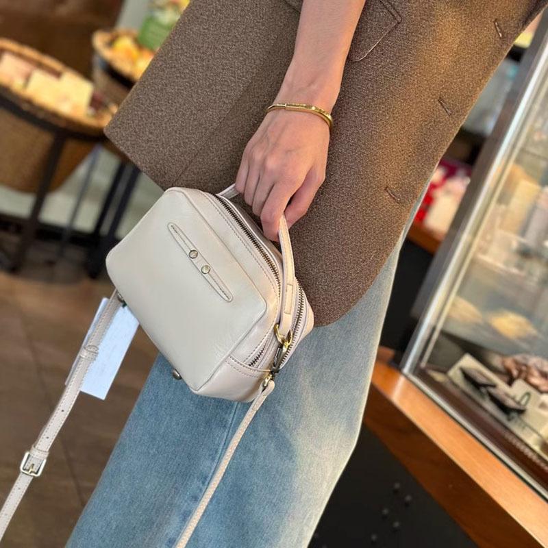 Cowhide Bag Women's Genuine Leather Small Square Bag Women's Bag Fashionable Single-shoulder Casual Crossbody Bag