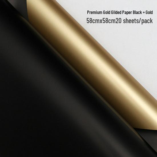 Elegancki dwukolorowy złoty papier do pakowania bukietów kwiatowych