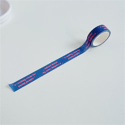 1 Roll Washi Tape 1.5cm x 5m Korean Ins Blue English Hand Drawn Washi Tape for Journaling Decoration Sticker