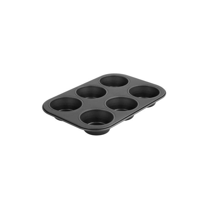 Moule à muffins - Zenker - Black Metallic - 6 empreintes - Acier inoxydable - Antiadhérent
