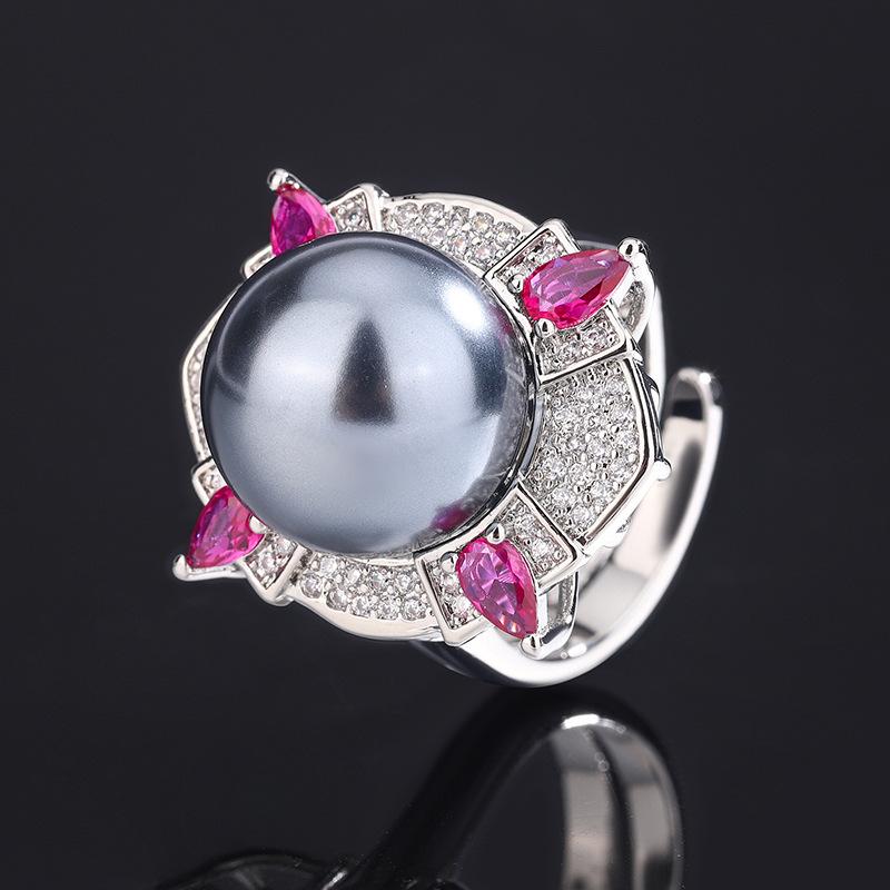 

Jewelry Copper Bottom Gold-Plated Inlaid Fritillary Pearl Pearl Set Female 14Mm