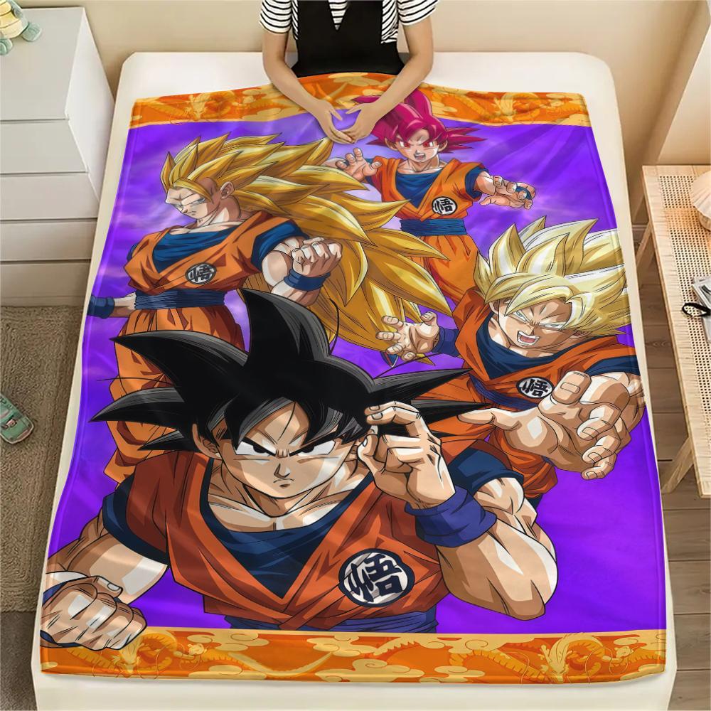 

Son Goku Printed Flannel Blanket, Ideal for Bed Sofa Chair, Picnic Travel Use, Warm Home Bedroom Decor -HE23 75x90cm