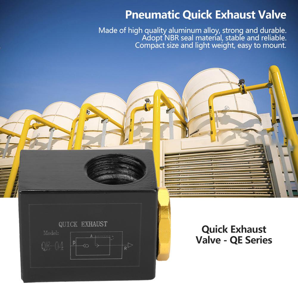 Pneumatic 3 8  1 2  Inlet Port Air Quick Exhaust Valve Aluminum Alloy (QE 04 G1 2 )