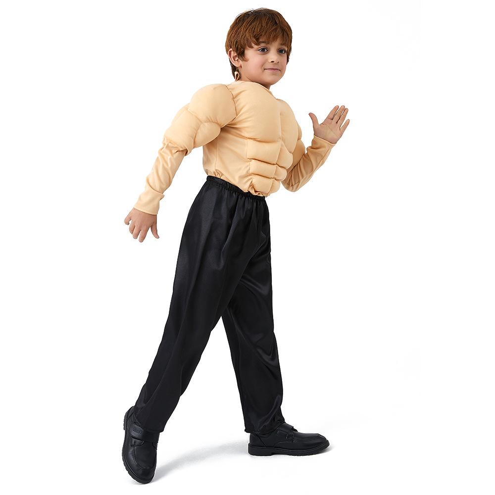 T-shirt Cosplay Addominali Scolpiti per Bambini e Adulti - Costume Muscoloso per Esibizioni sul Palco