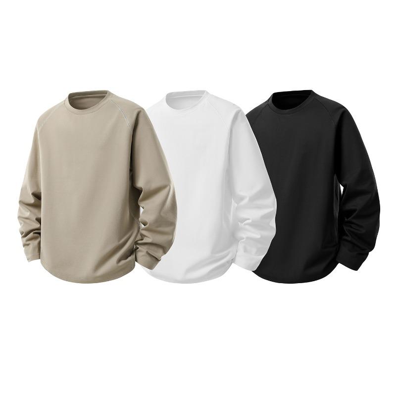 Soft-Touch Round-Neck Long-Sleeve Top Versatile Stylish and Minimalist T-Shirt with A Slim Fit