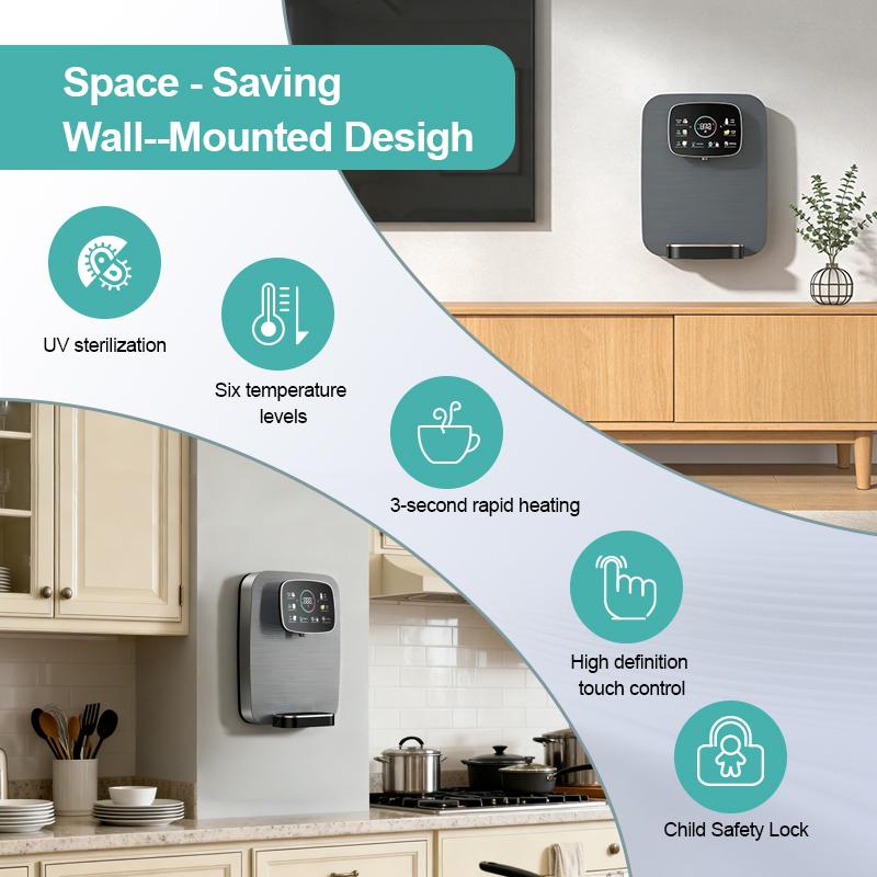 PSL9   Automatic Wall-Mounted Water Dispenser-Home & Commercial Use Reverse Osmosis Water Purifier with Carbon Gray RO Filter