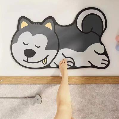 Alien Cartoon Diatomaceous Earth Mat Bathroom Absorbent Quick Drying Floor Mat Anti Fouling, Wear-resistant, Anti Slip