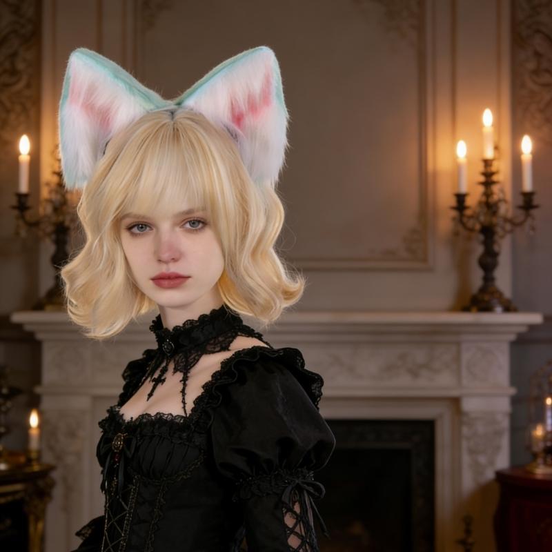 Realistic Foxes Tail And Ears Set For Women Cosplay Faux Furs Costume Headband and Tail Convention Role Play Accessories