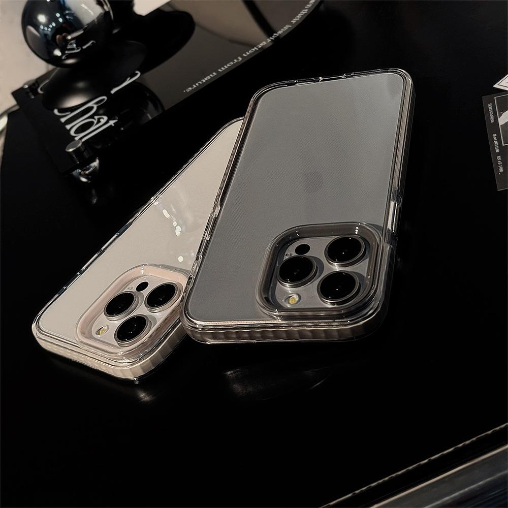 Hochwertig aussehende 16 Promax einfarbige transparente iPhone 17 Handyhülle, Kompatibel mit 13mm stoßfestem Rahmen, 15mm weiches Silikon