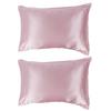 2pcs 75 X 150D Satin Pillowcase Soft Pillow Cover With Envelope Sealed Beddings