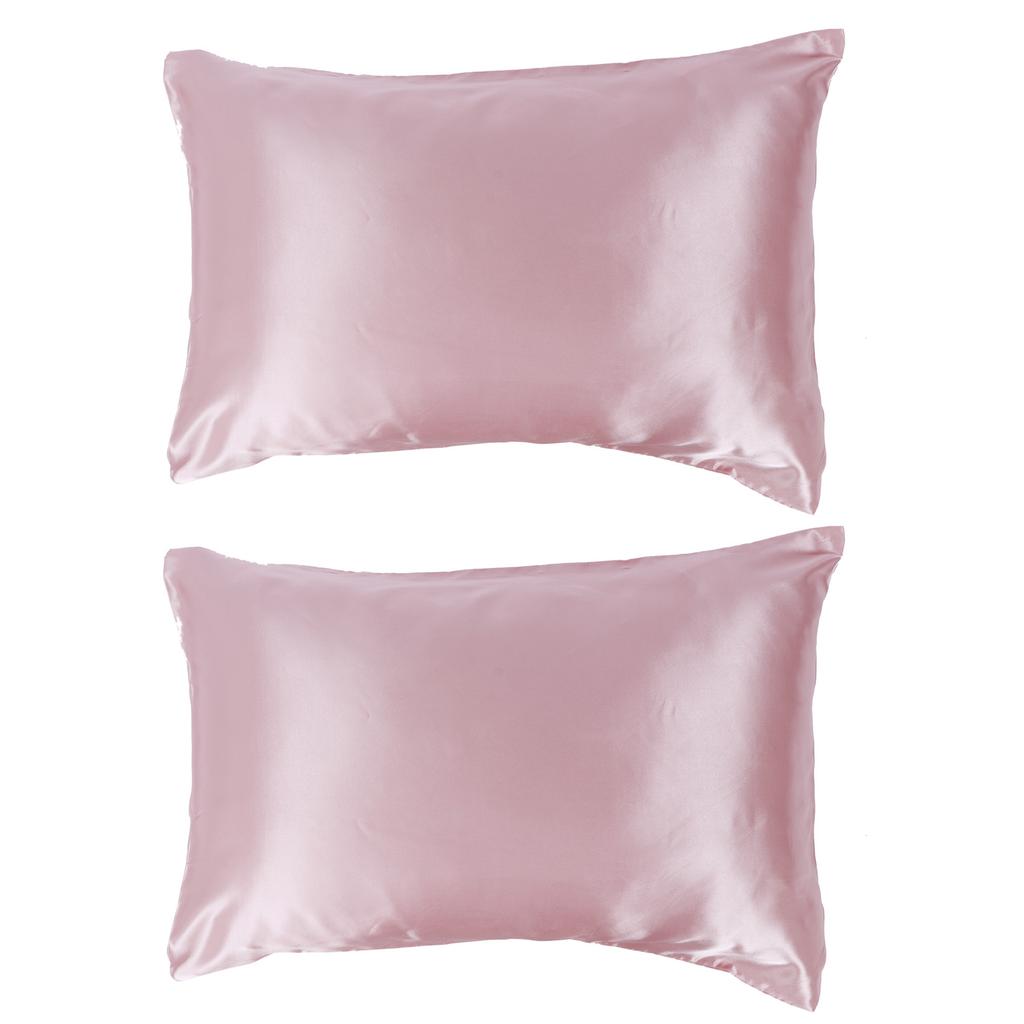 2pcs 75 X 150D Satin Pillowcase Soft Pillow Cover With Envelope Sealed Beddings